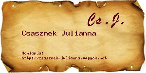 Csasznek Julianna névjegykártya